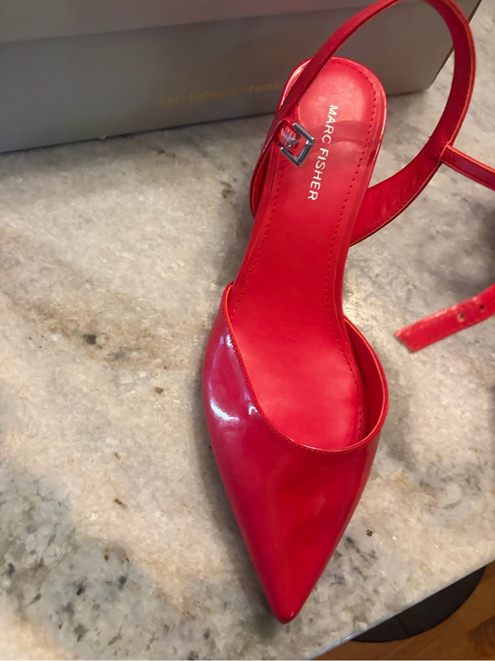 Like New Marc Fisher Red Slingback Heels - Size 8 - Picture 7 of 13